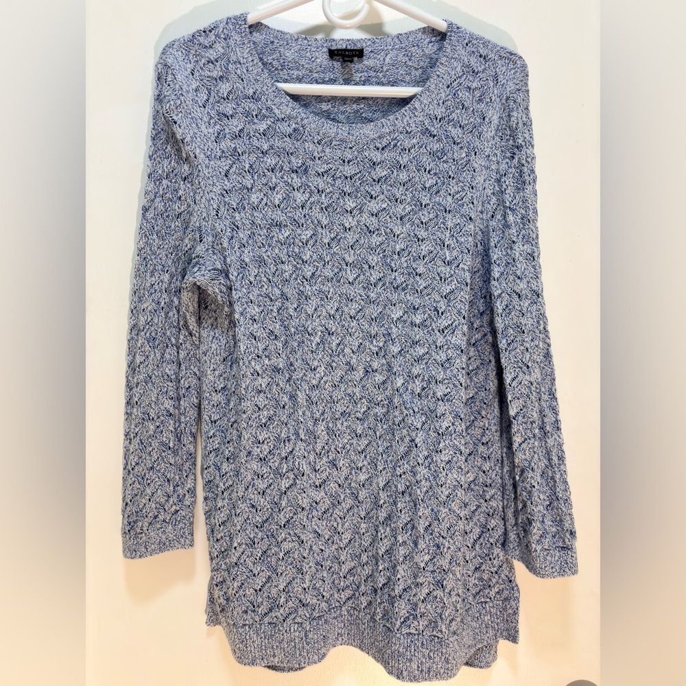 Talbots Blue and White Knit Top